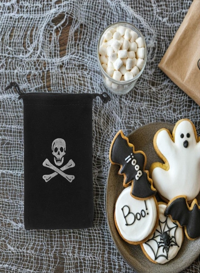 جارنيك مجموعة جارنيك من 20 كيسًا برباط على شكل جمجمة، أكياس حلوى الهالوين، أكياس عملات معدنية مرحة، مثالية لتوزيعات حفلات الهالوين. - Image 3