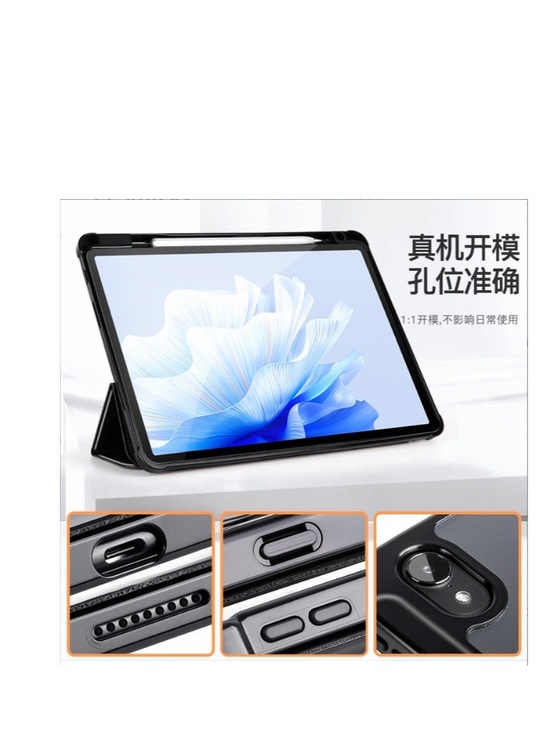 EVO ybrid Case Compatible with Huawei Matepad 11.5inch 2025 Cover, Multi-Angle Stand Flip Hard PC Case with Pen Holder Protective Stand Cover Compatible with Huawei Matepad 11.5 s “2025 (Black  - Image 3