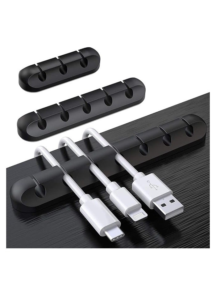 KASTWAVE Cable Holder Clips, 3-Pack Cable Management Wire Cord Organizer Clips Silicone Self Adhesive for Desktop USB Charging Cable Nightstand Power Cord Mouse Cable Wire PC Office Home - Image 1