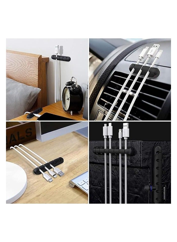 KASTWAVE Cable Holder Clips, 3-Pack Cable Management Wire Cord Organizer Clips Silicone Self Adhesive for Desktop USB Charging Cable Nightstand Power Cord Mouse Cable Wire PC Office Home - Image 5