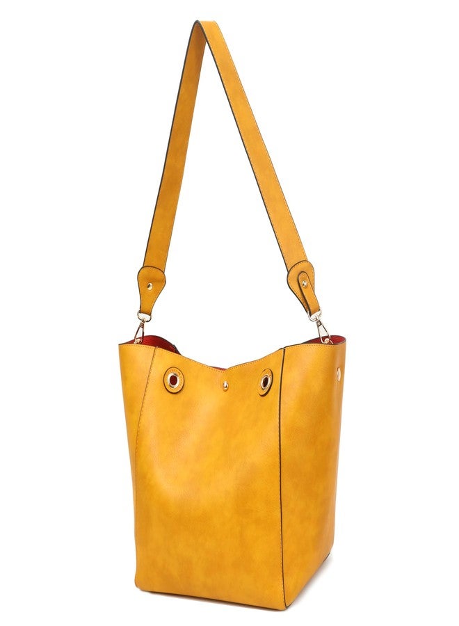 sqlp Large Work Tote Bag for Women Designer Purses and Handbags Big Bucket bags Ladies Travel Crossbody Purse Yellow, Yellow, One size - Image 4