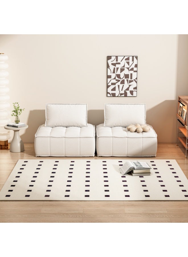 سوكا هوم أريكة مقطعية وحدة، كرسي واحد أرضية حديثة مع اثنين من وسائد الظهر القابلة للإزالة، 1PCS، أبيض - Image 4