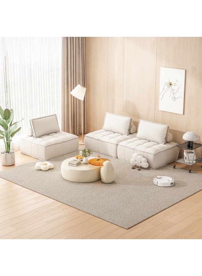 سوكا هوم أريكة مقطعية وحدة، كرسي واحد أرضية حديثة مع اثنين من وسائد الظهر القابلة للإزالة، 1PCS، أبيض - Image 3