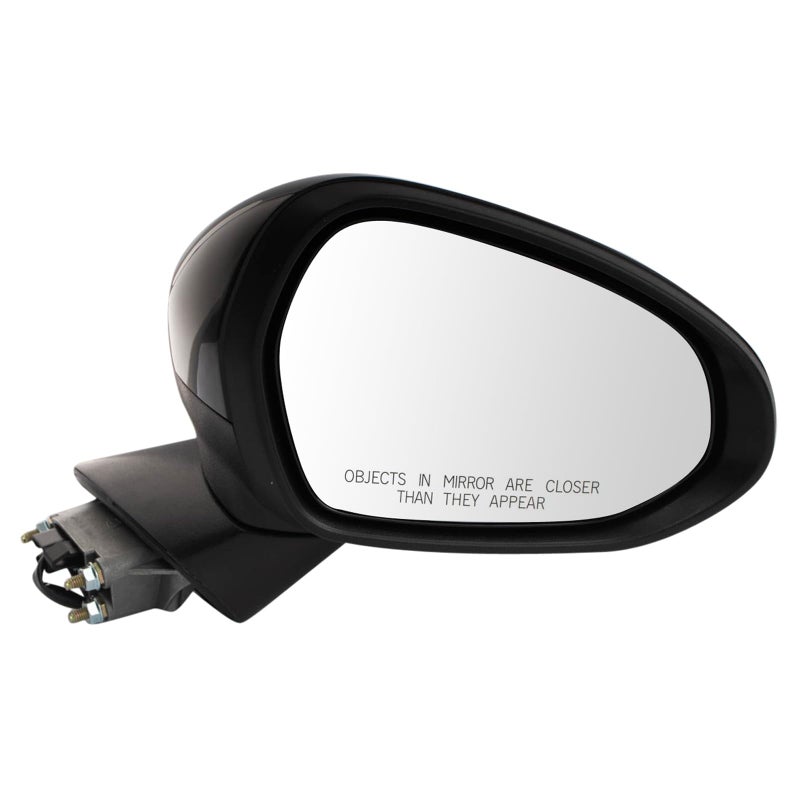 TRQ Passenger Side Power Heated Mirror Smooth Black Paint to Match Compatible with 20212022 Kia K5 KI1321243