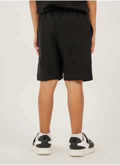 Styli Badge Detail Drawstring Waist Shorts with Side and Back Pockets  - Image 4