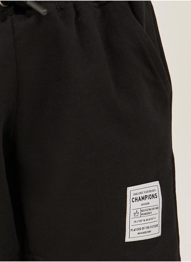Styli - Badge Detail Drawstring Waist Shorts with Side and Back Pockets - Image 1