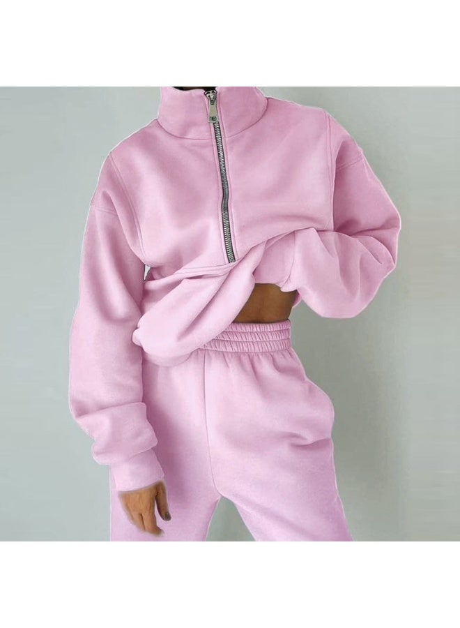 general Himosyber Women Sweatsuits Half Zip Fleece Sweatshirt and Pant 2 Piece Joggers Set Tracksuit - Image 2