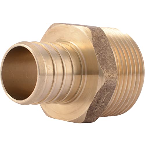 SharkBite محول ذكر MNPT بقطر 1 بوصة من شيركبايت، ملحقات سباكة نحاسية، أنبوب PEX، نحاس، UC140LFA - Image 1