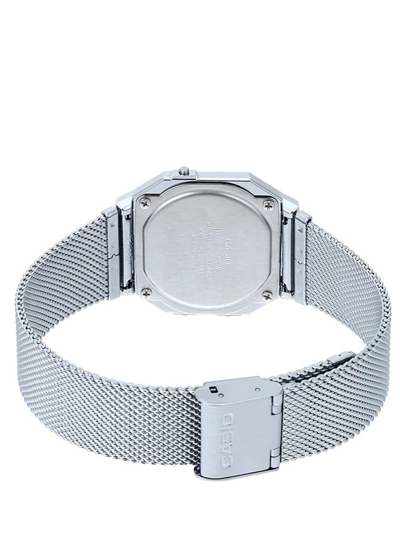 CASIO ساعة يد رقمية من الستانلس ستيل من سلسلة Vintage A-700WM-7ADF باللون الفضي - Image 5