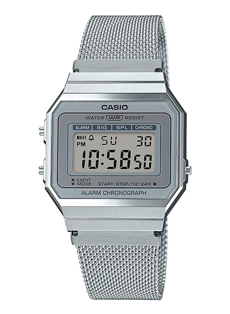 CASIO ساعة يد رقمية من الستانلس ستيل من سلسلة Vintage A-700WM-7ADF باللون الفضي - Image 1