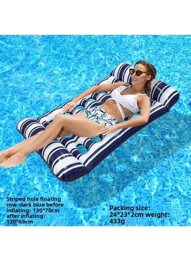 Pool Float - Short striped lounger float (green) Pool Float - With ce/cpc/gpsr certificate - Water Spray Tanning Bed, Thickened Floating Mat, Adult Pool Raft, Summer Beach Lounger, Pool Party Accessory - Image 1