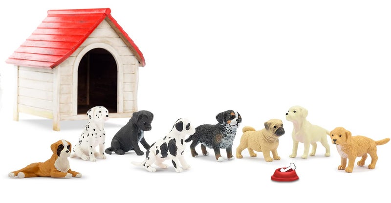 Toymany 12PCS Mini Dog Figurines Playset, Realistic Detailed Plastic Puppy Figures, Hand Painted Emulational Tiny Dogs Animals Toy Set, Cake Toppers Christmas Birthday Gift for Kids Toddlers - Image 2