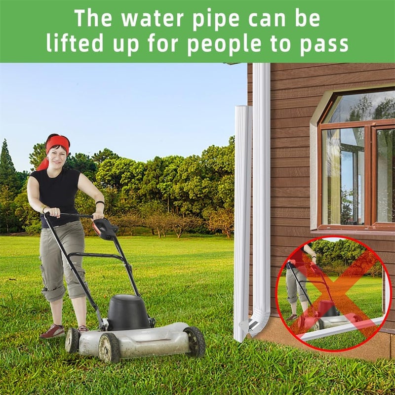 2 Pcs Gutter Extension Hinge, Downspout Extension Flip-Up Hinge, Easy DIY Installation for Any Size Rectangle or Square Downspout - Image 4