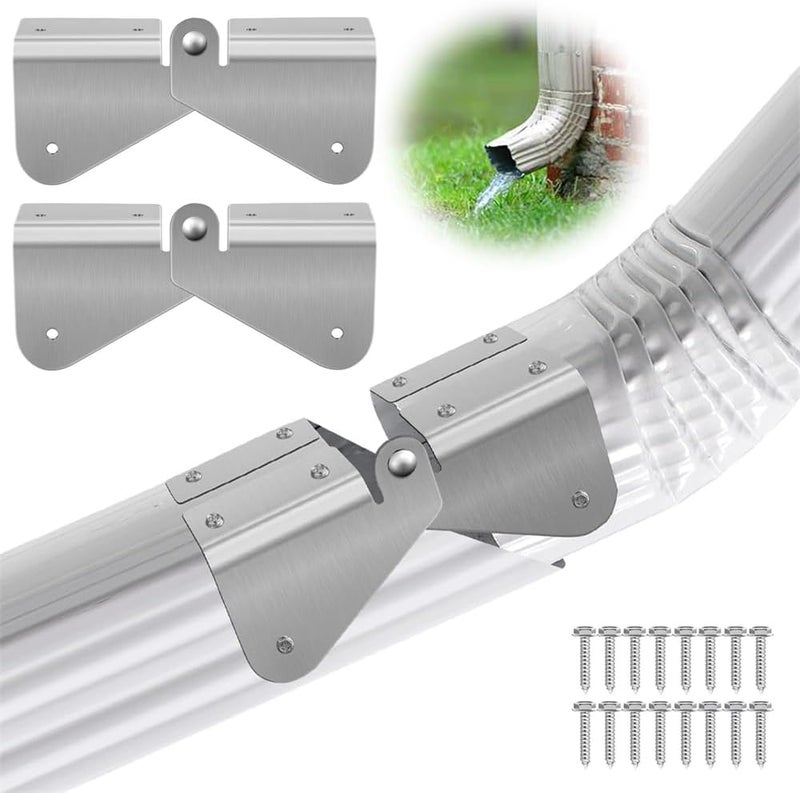 2 Pcs Gutter Extension Hinge, Downspout Extension Flip-Up Hinge, Easy DIY Installation for Any Size Rectangle or Square Downspout - Image 1