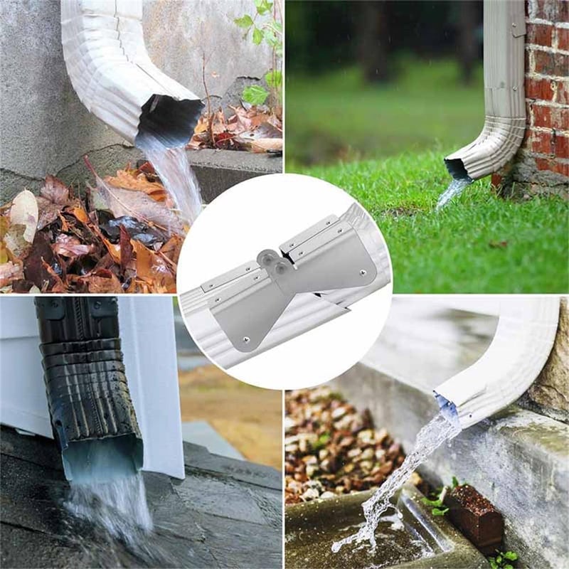 2 Pcs Gutter Extension Hinge, Downspout Extension Flip-Up Hinge, Easy DIY Installation for Any Size Rectangle or Square Downspout - Image 2