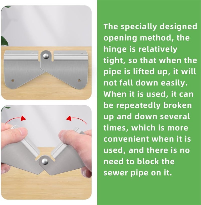 2 Pcs Gutter Extension Hinge, Downspout Extension Flip-Up Hinge, Easy DIY Installation for Any Size Rectangle or Square Downspout - Image 3