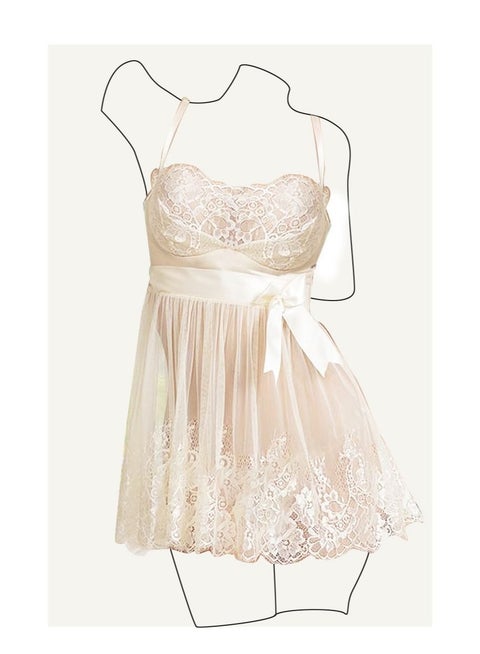 Embroidered style Pure Sweet Suspender Pajamas for Women