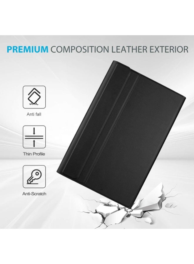 حافظة لوحة مفاتيح مع لوحة لمس لجهاز سامسونج تاب A11 بلس مع حامل قلم مدمج باللون الأسود - Image 4