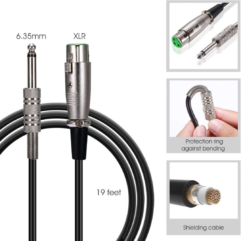 HOTEC Premium Wired Vocal Dynamic Handheld Microphones - Includes 19ft Detachable XLR Cable and ON/Off Switch - 2 Pack, Metal Black - Image 3