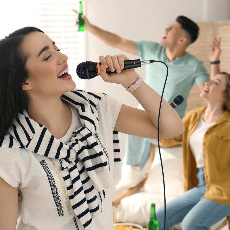 HOTEC Premium Wired Vocal Dynamic Handheld Microphones - Includes 19ft Detachable XLR Cable and ON/Off Switch - 2 Pack, Metal Black - Image 5