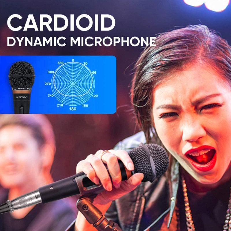 HOTEC Premium Wired Vocal Dynamic Handheld Microphones - Includes 19ft Detachable XLR Cable and ON/Off Switch - 2 Pack, Metal Black - Image 2