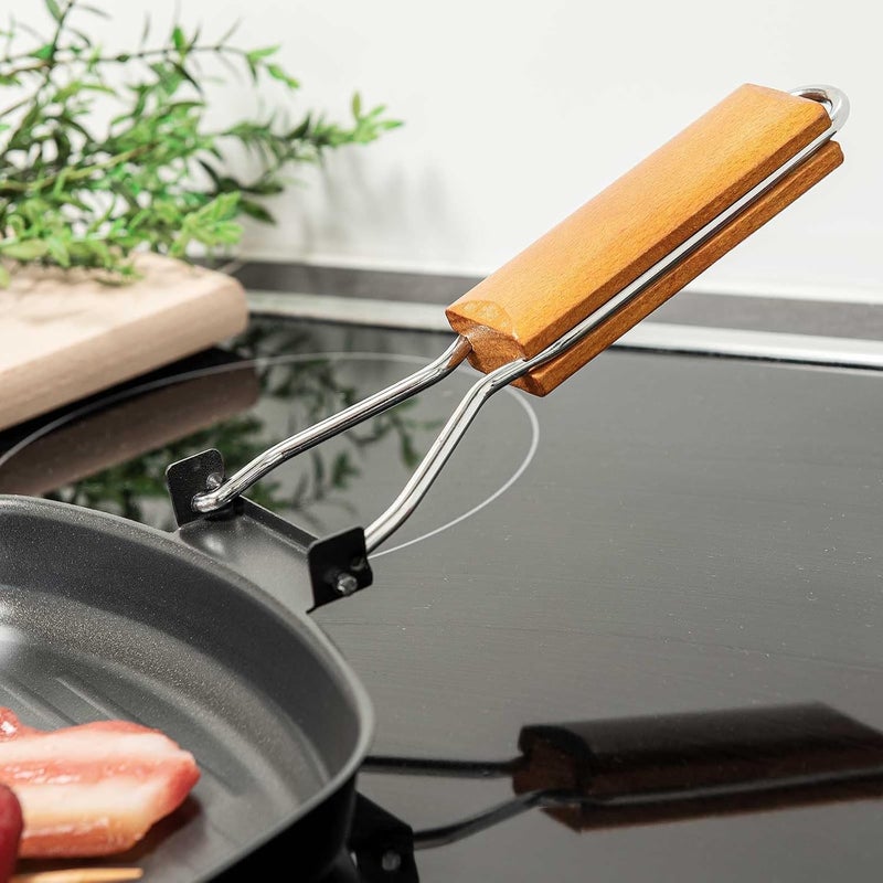 Frying Pan, Portable Cast Iron Skillet Easy Clean Eating (28cm x 24cm) - Image 4
