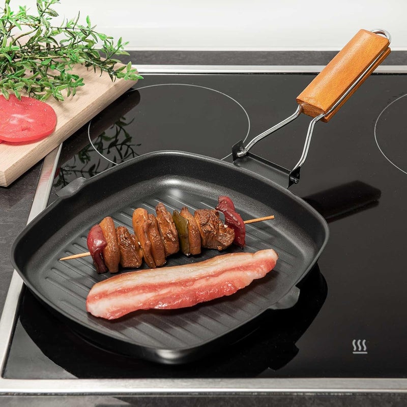 Frying Pan, Portable Cast Iron Skillet Easy Clean Eating (28cm x 24cm) - Image 5