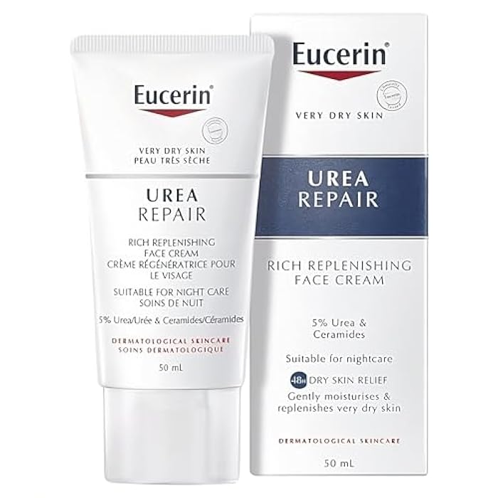 Eucerin Replenishing Skin Relief Face Cream (with 5% Urea) (50ml, Dermatalogical Skincare, Fragrance Free) by Eucerin - Image 1