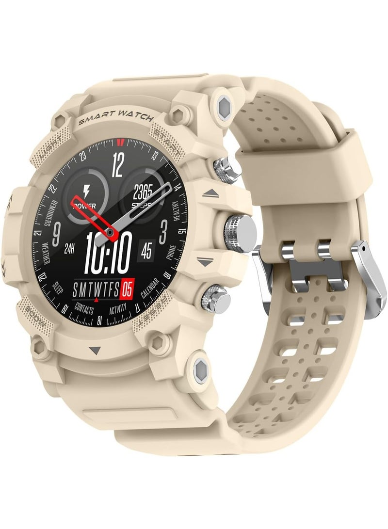 PEJE 1.39” Watch For Men,Smart Watch For Men with GPS,1ATM Waterproof Bluetooth calling Smart Watch,120+ Sport Modes, with SpO2/Heart Rate/Sleep Monitor,Smartwatch Compatible Android iOS (Beige) - Image 1