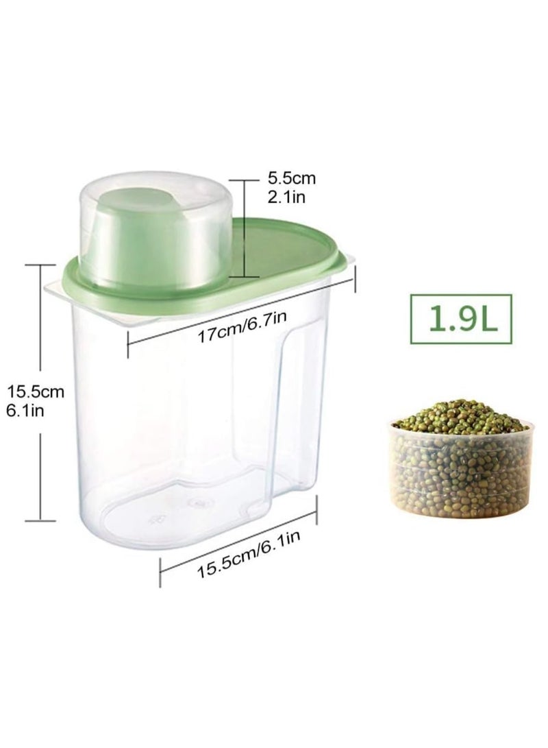eBasket 4 pieces of legume containers with airtight lids, use a measuring cup (multi-colored), 1900ml capacity - Image 3