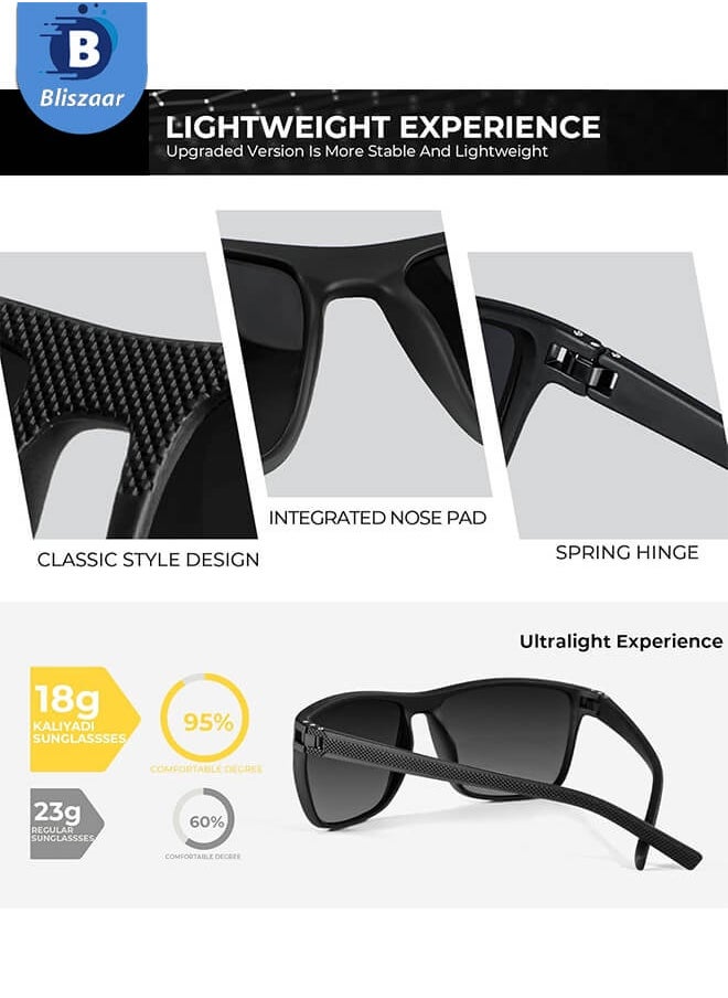 Bliszaar Polarized Sunglasses for Men (3 Packs), Lightweight Sun Glasses with UV Protection for Driving Fishing Golf, Lens Colour Black/Ice Blue/Red  - Image 5