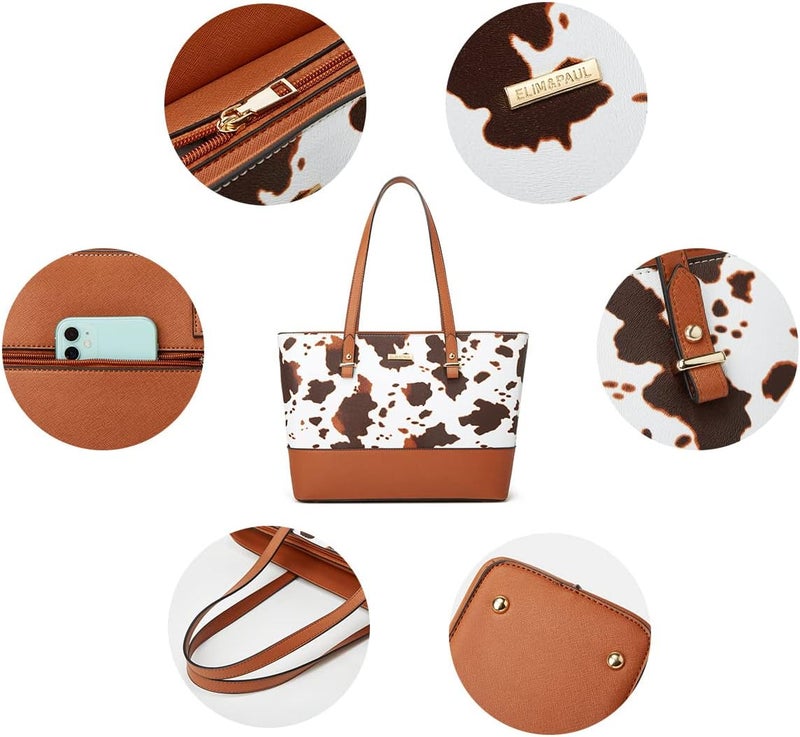 YTL Women Fashion Handbags Wallet Tote Bag Shoulder Bag Top Handle Satchel Purse Set 4pcs - Image 3