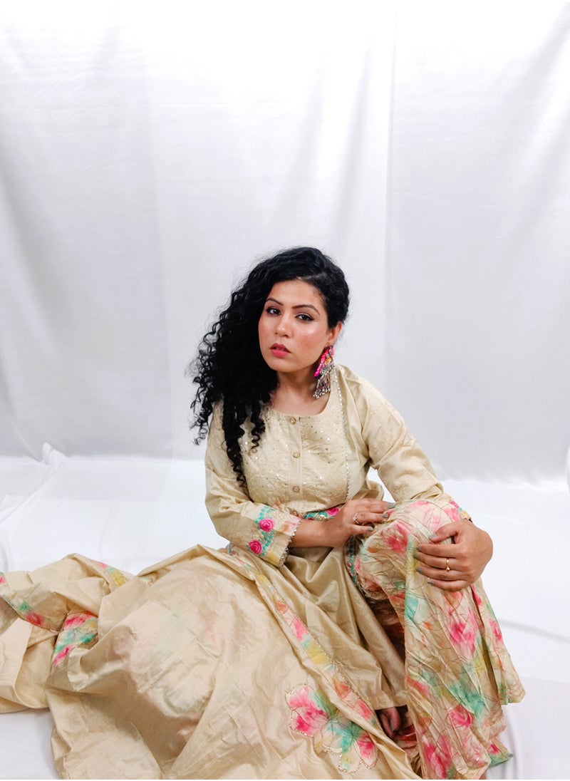 PRIYA’S PANACHE - PRIYA'S PANACHE Designer Premium Silk Fabric Kurta Plazzo Dupatta Set - Festival Traditional Ethnic Indian Partywear For Women - Image 1