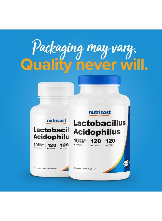 Nutricost Lactobacillus Acidophilus 10 Billion Cfu, 120 Veggie Capsules - Positive Probiotic Balance - Image 4