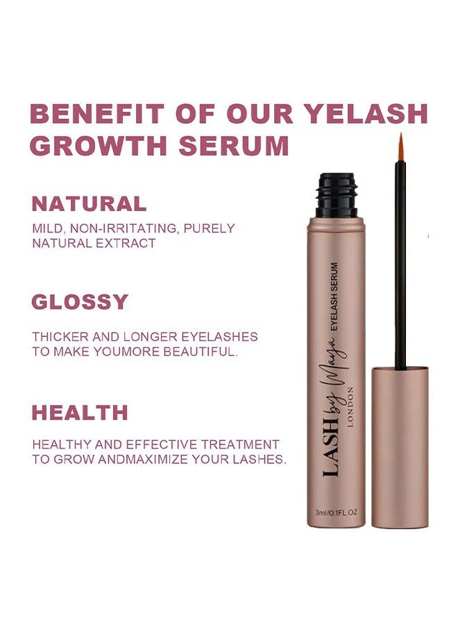 لاش من مايا مصل نمو الحواجب، مصل نمو الرموش، علاج تعزيز الرموش مع مكونات نباتية مغذية 3 مل - Image 4