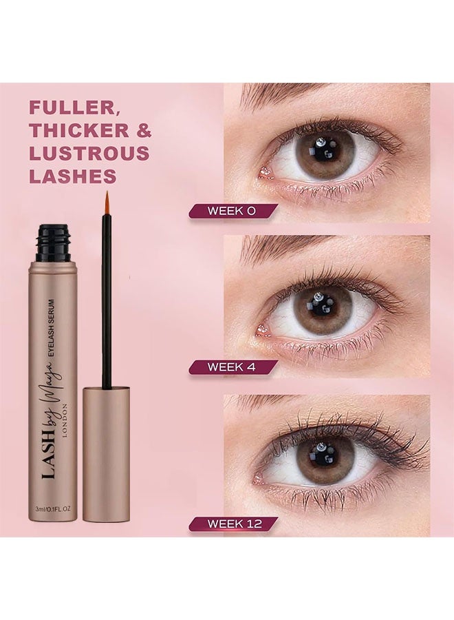 لاش من مايا مصل نمو الحواجب، مصل نمو الرموش، علاج تعزيز الرموش مع مكونات نباتية مغذية 3 مل - Image 3