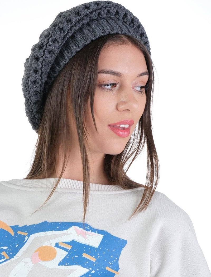 Elif Iç Giyim Women's Knitwear Single Layer Painter Beret  - Image 3
