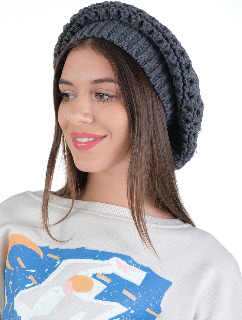 Elif Iç Giyim Women's Knitwear Single Layer Painter Beret  - Image 2