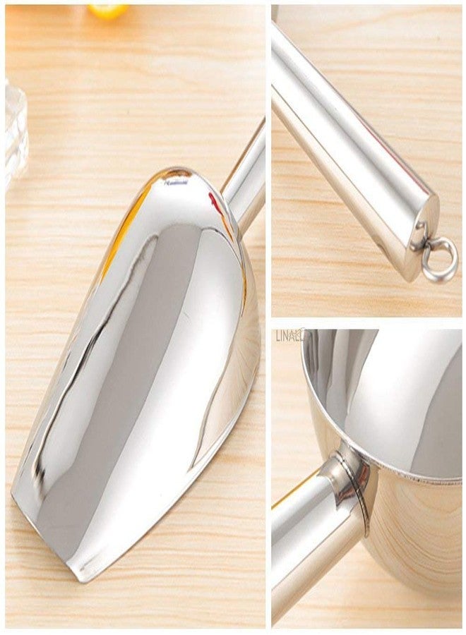 LINALL IESP Stainless Steel Ice Scoop - 4oz Silver - Image 4