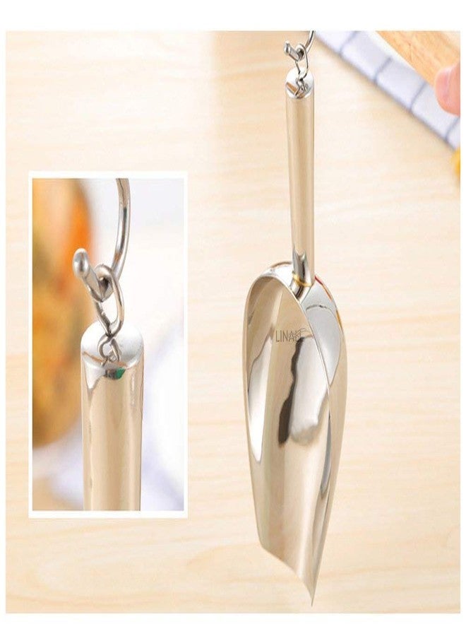 LINALL IESP Stainless Steel Ice Scoop - 4oz Silver - Image 3