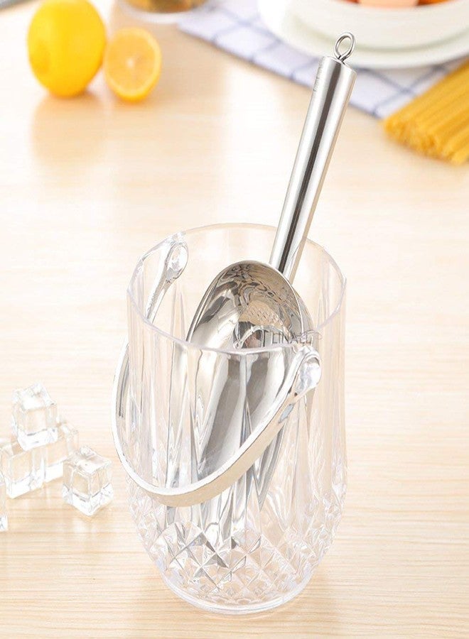LINALL IESP Stainless Steel Ice Scoop - 4oz Silver - Image 2