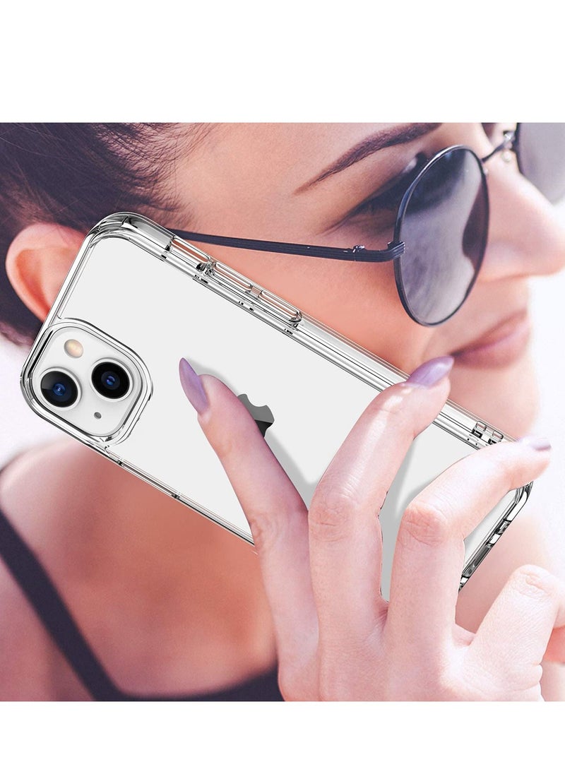 iPhone 13 Mini Clear Case with Screen Protector,[NOT Yellowing] Transparent Crystal TPU Cover,Slim Fit Shockproof Protective Phone Case for iPhone 13 Mini 5.4"