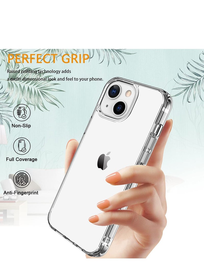 iPhone 13 Mini Clear Case with Screen Protector,[NOT Yellowing] Transparent Crystal TPU Cover,Slim Fit Shockproof Protective Phone Case for iPhone 13 Mini 5.4"