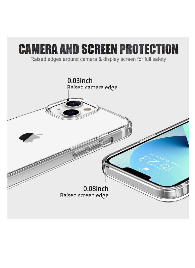 iPhone 13 Mini Clear Case with Screen Protector,[NOT Yellowing] Transparent Crystal TPU Cover,Slim Fit Shockproof Protective Phone Case for iPhone 13 Mini 5.4"