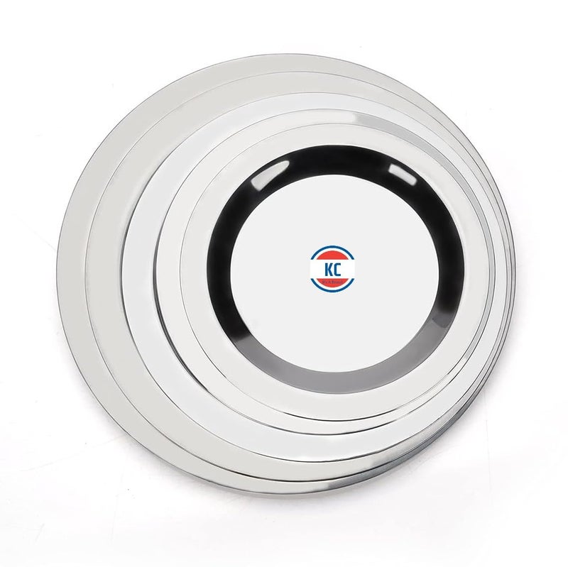 KC Stainless Steel Heavy Gauge Ciba/Lids/Tope/Cheeba Cover Set of 5 Pcs (14.5cm, 15.5cm, 16.5cm, 18.0cm, 19.0cm), Silver - Image 2