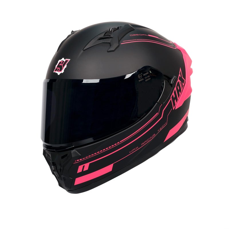 HAX Obsidian Pro Full Face Dual Visor Adult Motorcycle Helmet for Motorbike Street Bike with Pinlock Ready DOT Approved Matte Pink L - Image 3