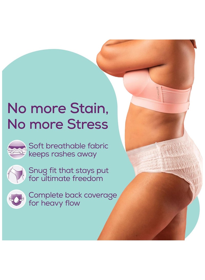 Evereve Period Panties Medium - Large (60-100cm) 10 Pieces | 360° Leak Proof | Sanitary Napkin, Maternity Pad, Postpartum Pad, Disposable Panty  | High Absorbency Upto 12 Hours Protection for Heavy Flow | Snug Fit - Image 4