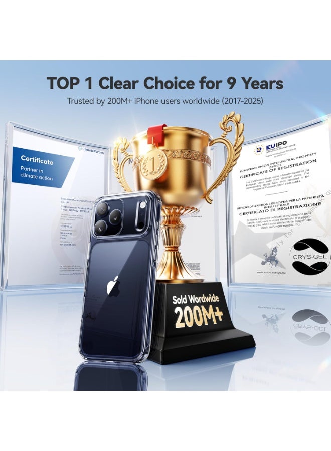 Crystal Clear iPhone 17 Pro Case, 3X Anti-Yellowing Virgin TPU, Military Grade 15ft Drop Protection, Slim Clear Case for Women and Men for iPhone 17 6.3 inch, Clear - Image 3