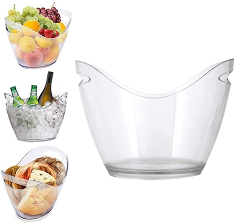 NJ OVERSEAS Ice Buckets For Parties - Clear Beer Bucket Tub, Ice Bucket For Beer, Ice Bucket, Wine Bucket, Beer Bucket For Party, For Bar And Home Party : 1 Pc. - Image 2