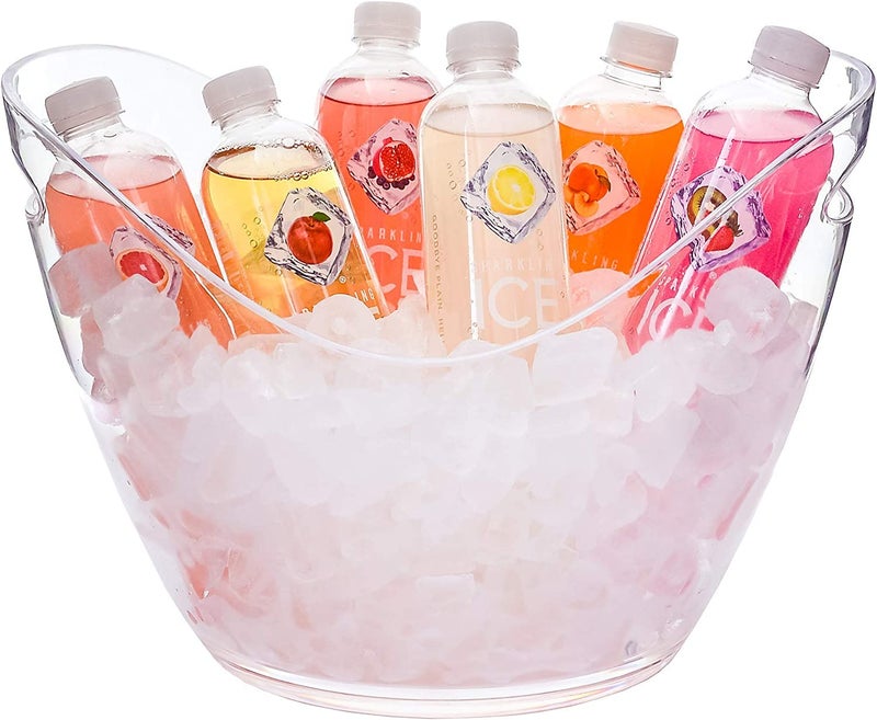 NJ OVERSEAS Ice Buckets For Parties - Clear Beer Bucket Tub, Ice Bucket For Beer, Ice Bucket, Wine Bucket, Beer Bucket For Party, For Bar And Home Party : 1 Pc. - Image 1
